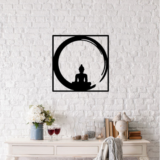Διακοσμητικο τοιχου 100% μεταλλικο μαυρο buddha figure 50χ50 hm7210 **