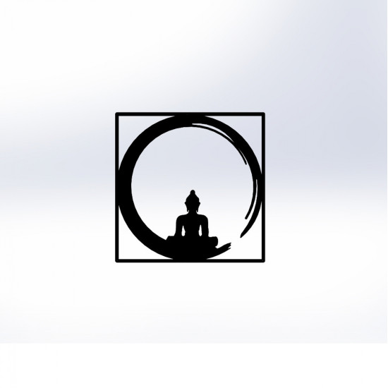 Διακοσμητικο τοιχου 100% μεταλλικο μαυρο buddha figure 50χ50 hm7210 **
