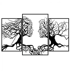 Διακοσμητικο τοιχου 100% μεταλλικο μαυρο δεντο με ανθρωπινα προσωπα 116χ71 hm7211 **