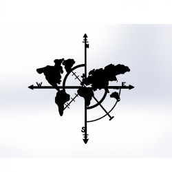 Διακοσμητικο τοιχου 100% μεταλλικο μαυρο παγκοσμιοσ χαρτησ 48χ50 hm7214 **