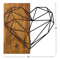 Διακοσμητικο τοιχου ξυλινο μασιφ με μεταλλικη καρδια hm7219 58x58 εκ. ** Διακοσμητικο τοιχου ξυλινο μασιφ με μεταλλικη καρδια hm7219 58x58 εκ. **