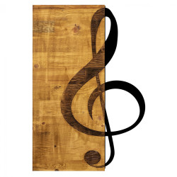 Διακοσμητικο τοιχου ξυλινο με μεταλλικo κλειδι του σολ hm7222 39x58 εκ. **