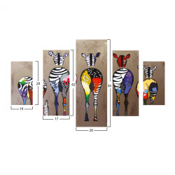 Πινακασ πενταπτυχο mdf colorful zebras 82χ56x3 hm7207.03 ** Πινακασ πενταπτυχο mdf colorful zebras 82χ56x3 hm7207.03 **