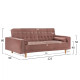Καναπεσ κρεβατι salvador hm3150.12 βελουδο σαπιο μηλο  223x90x80y εκ. **