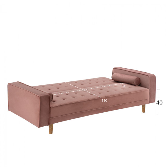 Καναπεσ κρεβατι salvador hm3150.12 βελουδο σαπιο μηλο  223x90x80y εκ. **