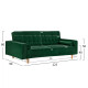 Καναπεσ κρεβατι salvador hm3150.13 βελουδο κυπαρισσι 223x90x80y εκ. **