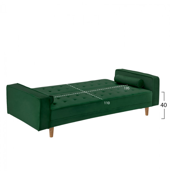 Καναπεσ κρεβατι salvador hm3150.13 βελουδο κυπαρισσι 223x90x80y εκ. **