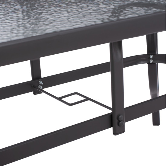Τραπεζι bruno 150x90χ75υεκ. μεταλλικο ορθογωνιο γκρι με τρυπα ομπρελασ φ38  hm5145.11 **