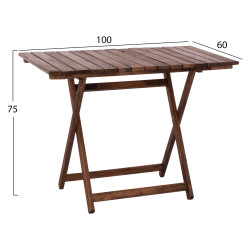 Τραπεζι σκηνοθετh λημνοσ μασιφ οξια εμπoτισμοσ καρυδι hm5652.01 100x60x75 εκ. **