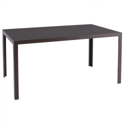 Τραπεζι μεταλλικο ofer ορθογωνιο καφε με γυαλι καφε 150x90χ75υεκ. hm5767.02 **