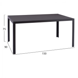 Σετ τραπεζαριασ 7 τμχ τραπεζι γκρι 150x90 και πολυθρονα με σχοινι hm11527.01 **