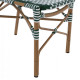 Καρεκλα αλουμινιου bamboo look με wicker πρασινο λευκο hm5792.01 47x55x98 εκ. **