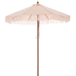 Ομπρελα επαγγελματικη wagner μακραμε κροσι μπεζ με ξυλινο σκελετο φ225x2.60υm hm5777.01 **