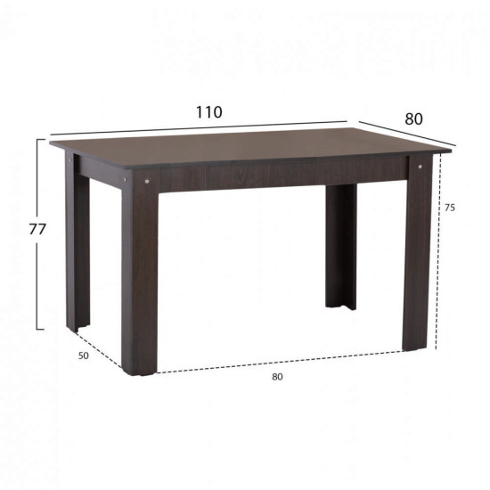 Τραπεζι κουζινασ kelvin 110x80x77υεκ. wenge hm2428.02 **