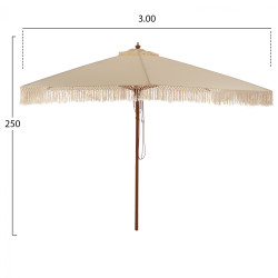 Ομπρελα επαγγελματικη wagner μακραμε κροσι μπεζ με ξυλινο σκελετο 3x3x2.50υm hm5778.01 **