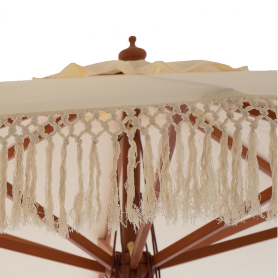 Ομπρελα επαγγελματικη wagner μακραμε κροσι μπεζ με ξυλινο σκελετο 3x3x2.50υm hm5778.01 **