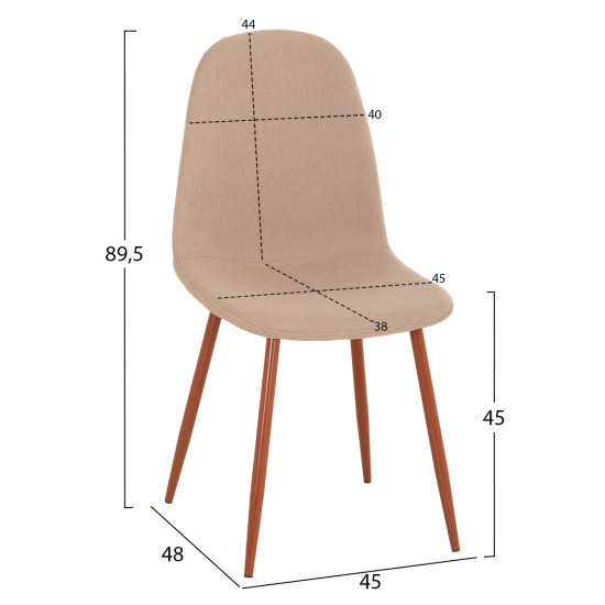 ΚΑΡΕΚΛΑ LEONARDO HM00100.07 ΥΦΑΣΜΑ ΜΠΕΖ ΚΑΙ ΚΑΦΕ ΜΕΤΑΛΛΙΚΑ ΠΟΔΙΑ 45x48x89.5Υεκ. - 4τεμ ** ΚΑΡΕΚΛΑ LEONARDO HM00100.07 ΥΦΑΣΜΑ ΜΠΕΖ ΚΑΙ ΚΑΦΕ ΜΕΤΑΛΛΙΚΑ ΠΟΔΙΑ 45x48x89.5Υεκ. - 4τεμ **