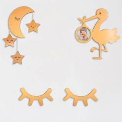 Σετ παιδικα διακοσμητικα τοιχου harsha ξυλο ημ9207 50χ35 εκ. **