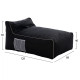 Πουφ zafer hm5772.02 με textiline μαυρο και λευκο ρελι 88x128x40-60υ εκ. **