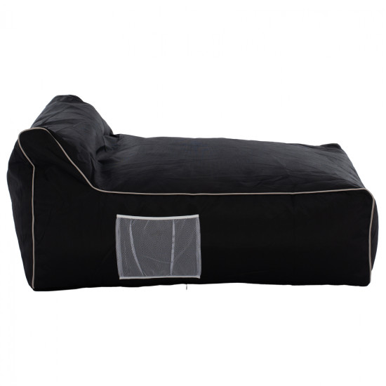 Πουφ zafer hm5772.02 με textiline μαυρο και λευκο ρελι 88x128x40-60υ εκ. **