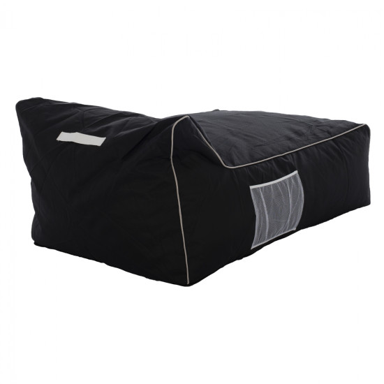 Πουφ zafer hm5772.02 με textiline μαυρο και λευκο ρελι 88x128x40-60υ εκ. **