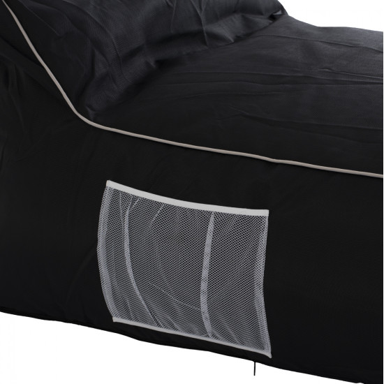 Πουφ zafer hm5772.02 με textiline μαυρο και λευκο ρελι 88x128x40-60υ εκ. **