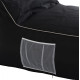 Πουφ zafer hm5772.02 με textiline μαυρο και λευκο ρελι 88x128x40-60υ εκ. **