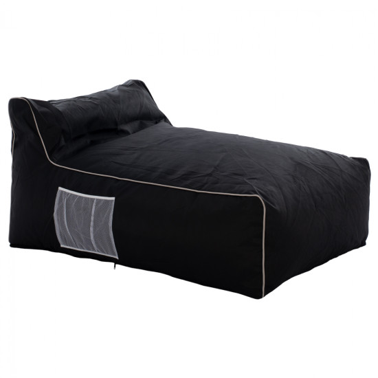 Πουφ zafer hm5772.02 με textiline μαυρο και λευκο ρελι 88x128x40-60υ εκ. **