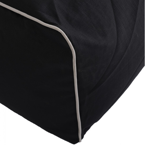 Πουφ zafer hm5772.02 με textiline μαυρο και λευκο ρελι 88x128x40-60υ εκ. **