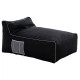 Πουφ zafer hm5772.02 με textiline μαυρο και λευκο ρελι 88x128x40-60υ εκ. **