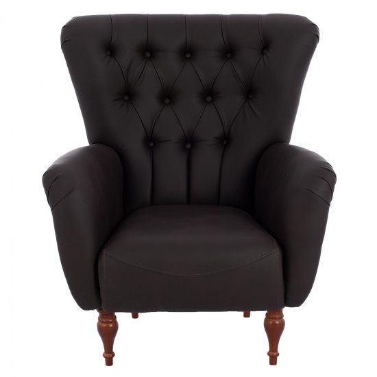Πολυθρονα μπερζερα τ. chesterfield σε χρωμα καφε hm9217.03 87x88x100 εκ. **