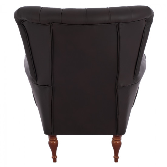 Πολυθρονα μπερζερα τ. chesterfield σε χρωμα καφε hm9217.03 87x88x100 εκ. **