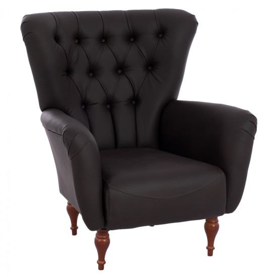 Πολυθρονα μπερζερα τ. chesterfield σε χρωμα καφε hm9217.03 87x88x100 εκ. **