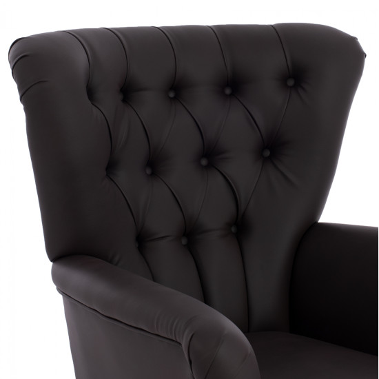 Πολυθρονα μπερζερα τ. chesterfield σε χρωμα καφε hm9217.03 87x88x100 εκ. **