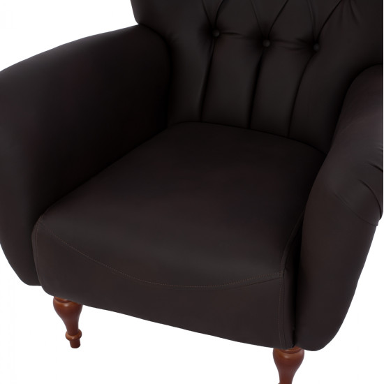 Πολυθρονα μπερζερα τ. chesterfield σε χρωμα καφε hm9217.03 87x88x100 εκ. **