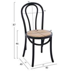 Ξυλινη καρεκλα montreal τυπου βιεννησ hm8914.02 απο ξυλο οξιασ σε χρωμα μαυρο 40x40x87υ εκ. ** Ξυλινη καρεκλα montreal τυπου βιεννησ hm8914.02 απο ξυλο οξιασ σε χρωμα μαυρο 40x40x87υ εκ. **