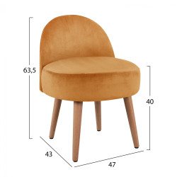 Σκαμπο με πλατη yasmine χρυσο βελουδο hm8395.09 47x43x63,5υ εκ. ** Σκαμπο με πλατη yasmine χρυσο βελουδο hm8395.09 47x43x63,5υ εκ. **