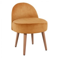 Σκαμπο με πλατη yasmine χρυσο βελουδο hm8395.09 47x43x63,5υ εκ. **