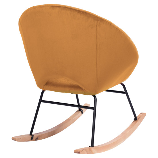 Πολυθρονα κουνιστη paulina hm8399.09 χρυσο βελουδο 76x86x76υ εκ. **