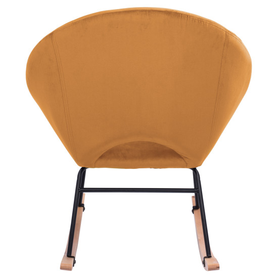 Πολυθρονα κουνιστη paulina hm8399.09 χρυσο βελουδο 76x86x76υ εκ. **