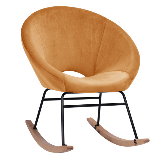 Πολυθρονα κουνιστη paulina hm8399.09 χρυσο βελουδο 76x86x76υ εκ. **