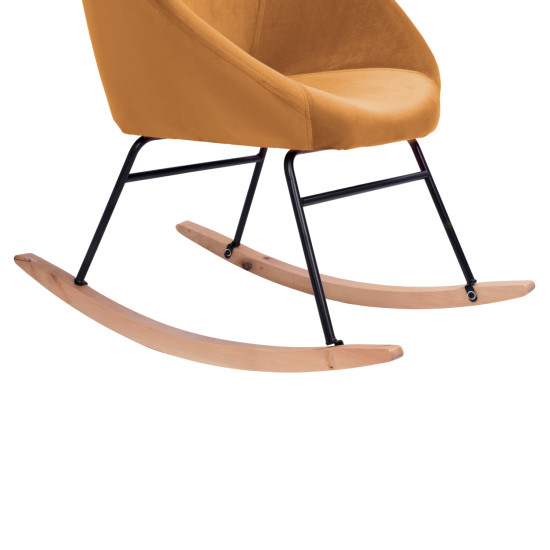 Πολυθρονα κουνιστη paulina hm8399.09 χρυσο βελουδο 76x86x76υ εκ. **