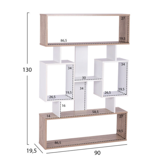 Βιβλιοθηκη chandler hm8769.01 90x19.5x130 λευκη **