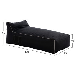 Πουφ ξαπλωστρα wadelin hm5774.12 με textiline μαυρο και λευκο ρελι 190x80x40-60υ εκ. ** Πουφ ξαπλωστρα wadelin hm5774.12 με textiline μαυρο και λευκο ρελι 190x80x40-60υ εκ. **