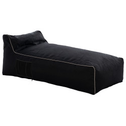 Πουφ ξαπλωστρα wadelin hm5774.12 με textiline μαυρο και λευκο ρελι 190x80x40-60υ εκ. ** Πουφ ξαπλωστρα wadelin hm5774.12 με textiline μαυρο και λευκο ρελι 190x80x40-60υ εκ. **