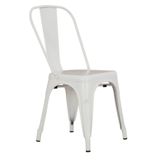 Καρεκλα μεταλλικη melita σε λευκο mat  43x50x82υ εκ. hm8641.21 **
