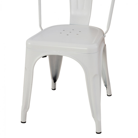 Καρεκλα μεταλλικη melita σε λευκο mat  43x50x82υ εκ. hm8641.21 **