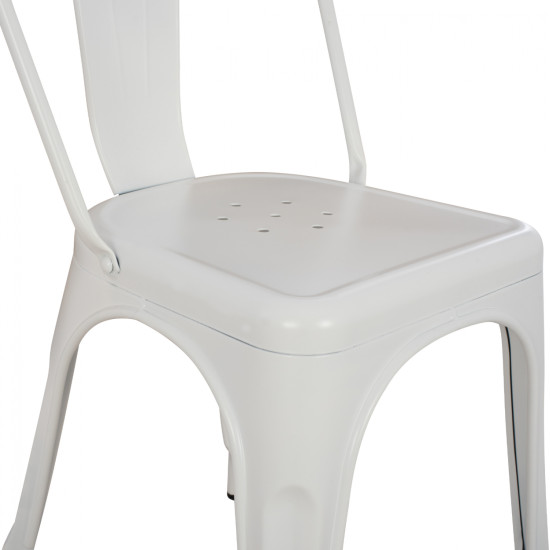 Καρεκλα μεταλλικη melita σε λευκο mat  43x50x82υ εκ. hm8641.21 **
