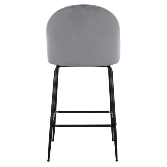 ΣΚΑΜΠΟ ODED ΜΕΣΑΙΟΥ ΥΨΟΥΣ HM8732.11 ΜΕ ΜΕΤΑΛΛΙΚΑ ΠΟΔΙΑ & ΒΕΛΟΥΔΟ ΓΚΡΙ 45x53x98 εκ. - 2τεμ **