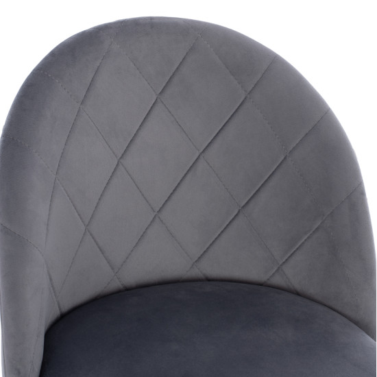 ΣΚΑΜΠΟ ODED ΜΕΣΑΙΟΥ ΥΨΟΥΣ HM8732.11 ΜΕ ΜΕΤΑΛΛΙΚΑ ΠΟΔΙΑ & ΒΕΛΟΥΔΟ ΓΚΡΙ 45x53x98 εκ. - 2τεμ **